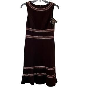 NEW White House Black Market Black Zip Back Lace Sleeveless Dress SZ 0